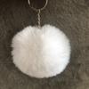 Llavero con Pom-Pom de Piel Sintética de Conejo de 8 cm Cadena Accesorio Bola de Felpa de 8 cm Bola de Pelo Anillo Accesorio Lindo