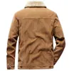 Chaqueta de Lana de Cordero para Hombre para Otoño e Invierno, Abrigo de Algodón Grueso de Pana para Trabajo, Chaqueta Vintage de Pana Forrada de Polar