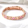 Superventas transfronterizo moda europea y americana pulsera magnética desmontable en forma de corazón aleación ecológica con diamantes pulsera ajustable para mujer