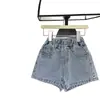Shorts de Mezclilla de Verano para Niñas, Marca de Moda Infantil de Moda, Elegantes Pantalones Cortos Estilo Coreano con Pedrería