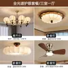 Lustre vintage Nanyang estilo francês, luminária redonda para quarto, luminária de tecido estampada criativa estilo retrô americano para escritório e sala de estar