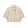 Comercio Exterior Europeo Ropa de Mujer al por Mayor AliExpress Verano Nuevo Simple Versátil Rayas Blazer de Cinco Mangas