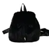 Mochila de felpa con cordón de piel sintética de zorro para otoño e invierno para mujer, bolso peludo versátil casual estilo coreano