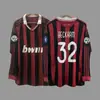 Jersey Retro Manga Larga Uniforme de Fútbol Beckham Zidane Messi C Ronaldo Jersey Clásico