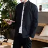 Jaqueta estilo chinês com gola alta e botões decorativos, conjunto de outerwear retrô estampado Tang suit e calças casuais masculinas de primavera/outono, corte oversized e solto