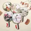 10 polegadas estilo chinês retro bar verão masculino fã Palace fã senhoras sorriso fã bambu flor de pêssego dobrável ventilador atacado