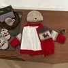 Suéter de Bebê Roupas de Inverno Engrossadas de Outono e Inverno de Natal para Crianças Cardigan de Malha Quente para Bebê com Zíper Roupas de Ano Novo