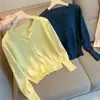 Outono Inverno Novo Estilo Cardigan de Tricô Soltinho Fino de Manga Longa Casaco Suéter Casual Estilo Coreano Top Feminino