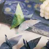 Serie de Pinturas al Óleo de Girasol y Cielo Estrellado Hecho a Mano DIY Origami Vintage Papel Cuadrado Creativo Papel de Origami de Grulla