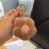 Amuletos para Bolsos Pequeños de Piel de Visón Genuino al por Mayor, Colgantes de Llavero de Peluche de Lujo de Gama Alta para Coche, Regalos Creativos