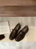 Mocasines Retro para Mujer con Diseño de Camelia, Nuevo Estilo Británico 2025 Zapatos de Cuero Slip-On de Suela Gruesa