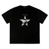 Camiseta Erd Melancólica Rica Segunda Geração Slogan de Carta Ilustração Estampada Manga Curta Pesada Nicho Limpa High Street