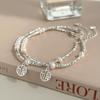 Pulsera Tiqi de plata esterlina S925 con diseño de nicho, plata rota, perla de agua dulce, para mujer, lujo ligero, alta gama, pulsera de moda con carácter fu