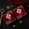 Nova Bolsa Quadrada Pequena Vermelha para Bloquear a Porta de Casamento com Caractere "Felicidade Dupla", Jogo Criativo de Boas-Vindas de Casamento Envelope Vermelho para Abrir a Porta