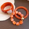 Pulsera redonda geométrica de resina transfronteriza europea y americana, pulsera de estilo vacacional vintage, joyería para mujer simple, elegante y versátil al por mayor