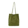 Bolsa Tote de Pana con Lunares Retro Nueva 2026 para Mujer, Gran Capacidad, Versátil, de un Solo Hombro, de Mano, Bolsa Casual para el Trabajo