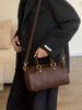 Bolsa de couro legítimo Maillard Vintage Cross-border Bolsa feminina leve de luxo estilo ocidental Bolsa Boston Bolsa mensageiro de couro de vaca curtido com vegetais