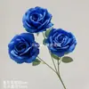 Flores artificiales azul púrpura estilo pintura al óleo jardín Monet libro rojo pequeño combinación de colores belleza Chen camino de boda fila delantera flores al por mayor