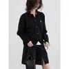 Cárdigan de punto con cuello redondo, nuevo estilo otoño e invierno, holgado, simple, estilo para ir al trabajo, bordado de conejito pequeño, capa exterior de color liso, dulce y fresco