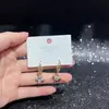 Pendientes de Serie de Diseño Original con Agujas de Plata S925, Galvanizado Ecológico, Moda Versátil de Lujo Ligero de Nicho Venta Directa
