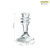Portavelas de Cristal Vintage Estilo Francés de Lujo Ligero Romano Portavelas de Cristal para Aromaterapia Cena a la Luz de las Velas Boda Accesorios para Sesión de Fotos Portavelas