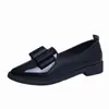 Zapatos Planos de Punta Aguda de Color Sólido Estilo Coreano Otoño 2019 Zapatos Casuales de Cuero para Mujer