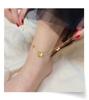 Tobillera de Acero de Titanio 2021 Chapado Resistente al Desgaste Oro de 18K Mariposa para Mujer Estilo Frío ins Estilo Mori Simple Celebridad de Internet de Moda
