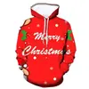 Sudadera 3D de Papá Noel 2024 Aliexpress Shopee, Sudadera con Capucha Estampada en 3D de Reno Navideño