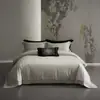 Nuevo juego de cuatro piezas de jacquard hueco de algodón-lino Tencel de alta precisión y lujo sutil, juego de ropa de cama premium para regalo con funda de edredón
