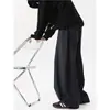 Pantalones Casuales de Diseño Rayado Relajado Estilo Retro Americano Scimitar Estilo Pareja Sueltos Versátiles de Pierna Ancha Largos hasta el Suelo Modernos