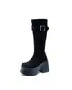 Botas Altas Delgadas de 10 cm para Mujer, Tacón Medio, Adelgazantes, Alargan las Piernas, Para Personas de Baja Estatura, Otoño/Invierno, Botas Altas, Aumentan la Altura, Botas de Equitación