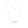 Colar anel com símbolo do infinito em formato de 8, best-seller transfronteiriço, uma joia elegante e luxuosa com design único, perfeito para mulheres, e disponível para dropshipping