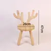 Taburete redondo pequeño de madera maciza taburete de madera banco de roble para el hogar taburete para cambiarse los zapatos taburete bajo para la entrada del hogar