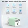 Nuevo Cargador de Teléfono Móvil de Color Macarrón con Cable Retráctil, Protocolo Completo, Carga Rápida de 65W, Puerto Múltiple 1Pd+Usb, Cargador de Viaje