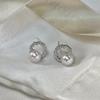 Pendientes de perlas de agua dulce de 7-9 mm, redondos, brillantes, de edelweiss, de plata de ley s925, de moda para mujer.