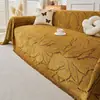 Capa de sofá de chenille de peça única estilo luxo leve, adequada para todas as estações, toalha de sofá para quartos de aluguel, tecido de almofada para sala de estar, resistente a arranhões de gato
