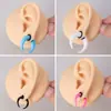 Fábrica transfronteriza acrílico UV cuerno de hélice anillo de cuero de caucho negro multicolor aro para hélice de oreja nariz venta al por mayor