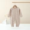 Macacão de bebê primavera e outono classe A algodão manga comprida botão ombro pijamas roupas para recém-nascidos roupas de escalada roupas de bebê para sair