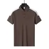 Camisa Polo Bloque de Color Transfronteriza para Hombre, Nuevo Estilo de Verano, Tendencia Patchwork Cuello Campana Manga Corta Seda de Hielo Polo en Negro, Blanco, Gris y Azul