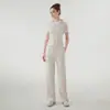Conjunto Casual Fitness, Conjunto para Yoga Corrida Treinamento, Jaqueta com Capuz e Zíper de Manga Curta, Conjunto Esportivo Ajustado para Primavera e Outono