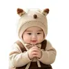 Gorro de Lana para Bebé Otoño Invierno Tejido con Protección para Orejas para Niños Niñas Bebés Niños Pequeños Estilo Coreano Lindo Cubre Cabeza Cortavientos Grueso Cálido
