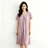 Vestido Longo Casual de Modal Quente de Verão com Bojos Embutidos, Não Precisa Usar Sutiã, Tamanho Grande Solto, Camisola, Roupa de Casa, Pode Ser Usado Fora