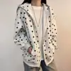 Sudadera con capucha y estampado de estrellas Cleanfit para hombre, estilo de otoño de alta gama, hombro normal, cárdigan casual para parejas
