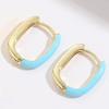 Gran oferta de AliExpress: Pendientes franceses ovalados en forma de U con gota de aceite, chapados en cobre, oro auténtico de 14 quilates, exquisitos, sencillos y ligeros, de lujo.