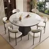 Mesa de jantar em pedra sinterizada de serviço completo, extensível e dobrável, para uso doméstico, apartamentos pequenos, mesa de jantar de uso duplo quadrada e redonda, luxo leve italiano, novo modelo 2026