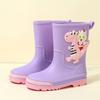 Botas de lluvia para niños, botas impermeables de tubo, zapatos de goma, moda de dibujos animados para niños, antideslizantes, gruesas, lindas princesas, bebés niños y niñas