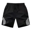 Shorts Masculino Cross-Border 2026 Shorts de Praia Masculino Esportivo Tamanho Grande Shorts de Comprimento Médio Calças Meio Comprimento com Três Listras Casual ao Ar Livre