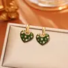 Pendientes de Zirconia de Alta Gama con Forma de Corazón, Estilo Retro de Hong Kong, Moda de Alta Gama, Pendientes Sencillos y Elegantes, Joyería Romántica de Nicho