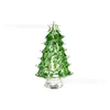 Vidrio de Cristal Verde Dorado Árbol de Navidad exquisito fino hecho a mano pequeña escultura decoración de escritorio Navidad pequeño regalo