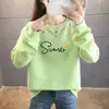 Suministro de Comercio Exterior 2025 Estilo Coreano Nuevo Otoño Sudadera Fina para Mujer Letra Cuello Redondo Superior Casual Talla Grande Tendencia en Ropa para Mujer